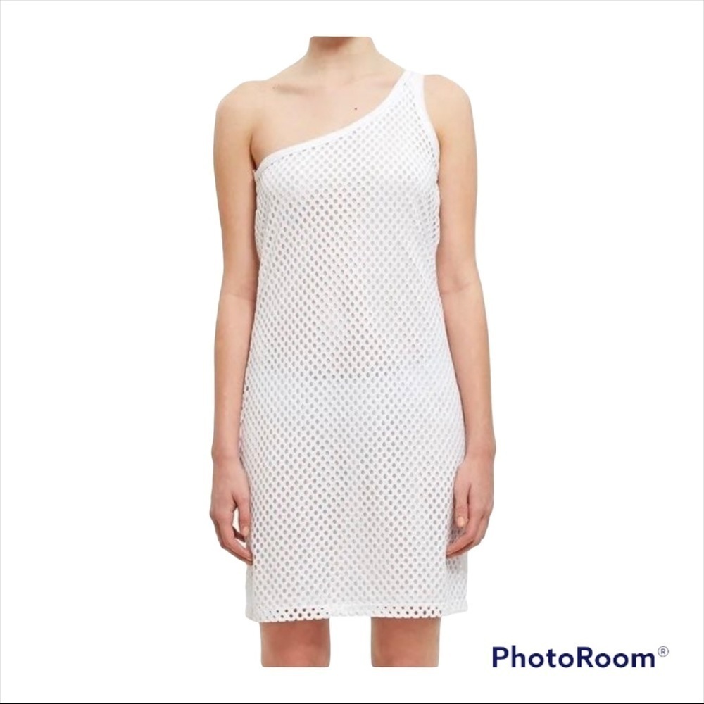 Opening Ceremony White Mesh One Shoulder Bodycon Mini Dress Party Size Small - Picture 5 of 12